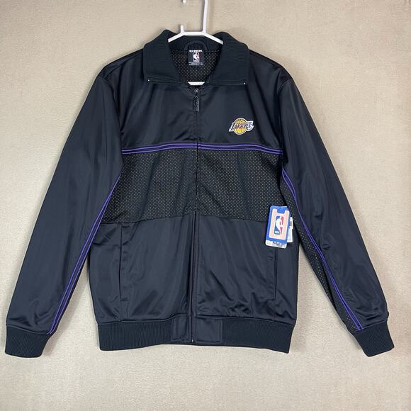UNK NBA Los Angeles Lakers Jacket Mens M Black Full Zip Athletic Embroidered - Picture 1 of 13
